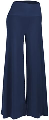 Arrisol Women's Printed Palazzo Wide Leg Flared Plain Elasticated Stretchy Ladies Trousers Pants Lounge Pants