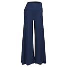 Arrisol Women's Stretchy Wide Leg Palazzo Lounge Pants (Navy Blue,XL)