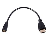 Smays Male HDMI to Micro HDMI Female Adapter Cable for Tablet, Cellphone (0.65 Feet = 20 Centimeters)