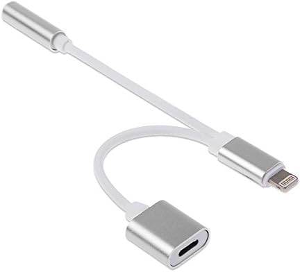 ZALALY 2 in 1 Lightning iPhone 7 Adapter,Not compatible with ios 10.3.0 Lightning to 3.5mm Aux Headphone Jack Audio Adapter for iphone 7 / 7 plus - No Calling Function and Music Control-Silver