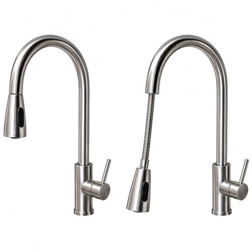 Torneira Gourmet Inox 360° com Mangueira Retrátil 45cm – Dois Modos de Água para Cozinha Spray e Chuveiro - Design Moderno, Rápida Instalação e Alta Durabilidade