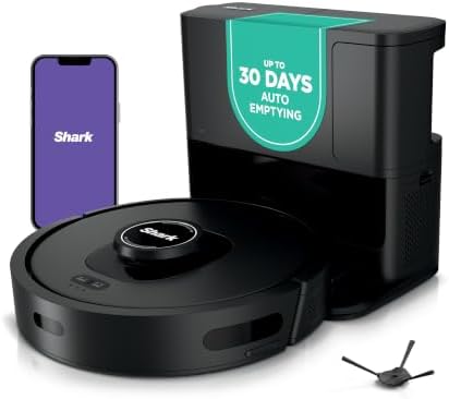 Shark AV2501S AI Ultra Robot Vacuum, with Matrix Clean, Home Mapping, 30-Day Capacity HEPA Bagless Self Empty Base, Perfect for Pet Hair, Wifi, Dark Grey