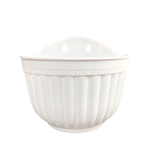 Wall Hanging Planter Pots Vertical Garden Living Wall Mount Window Hang Box Plastic Container Indoor Outdoor for Plants Flowers Kitchen Herbs Succulent Holder with Drainage Water Reservoir Decor White