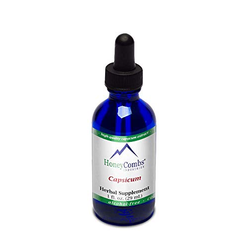 HoneyCombs Liquid Capsicum/Cayenne Pepper Supplement to Support Blood Flow - Organic Cayenne Pepper Drops – Alcohol-Free, Cold Pressed Cayenne Pepper Organic Liquid