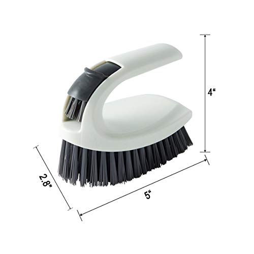 Cleaning Brush - Ergonomic Grip with Flexible and Durable Bristles Cleaning Brush, Scrub Brush for Bathroom, Showers, Tiles, Seams, Sinks, Multi-Purpose Heavy Duty Scrub Brush (2 Pack) (Black)