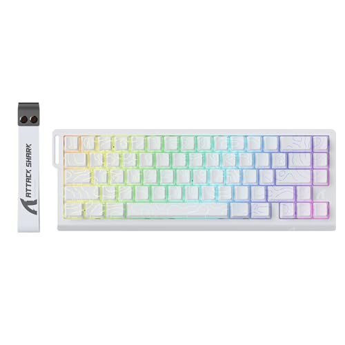 ATTACK SHARK X68 HE 8000Hz Rapid Trigger Keyboard, 0.01mm RT Accuracy Wired Gaming Keyboard with Magnetic Switch, Adjustable Actuation, Rapid Trigger, Snap Tap, RGB Lighting for PC/Mac, White Contours