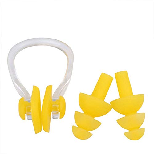 MINBB Nose Clip Earplug Swimming Supplies Set, Swiming Surfing Ear Nose Anti-Water Equipment,Soft Silicone Material, 6 Sets, Random Color