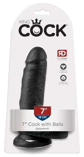 King Cock 17.8 cm Black Dildo with Balls