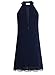 Fantaist Women's Summer Halter Backless Lace Cocktail Dresses for Wedding Guest (M, FT610-Navy Blue)