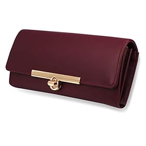 Women’s Maroon Hand Clutch Wallet Purse