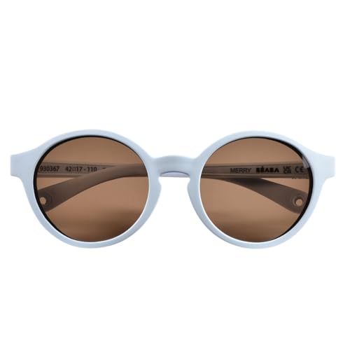 , Gafas de sol para niño 2-4 años, 100% Protección UV - CAT 3, Protección lateral, Confort óptimo, Patillas ajustables 360°, Merry, Azul perla