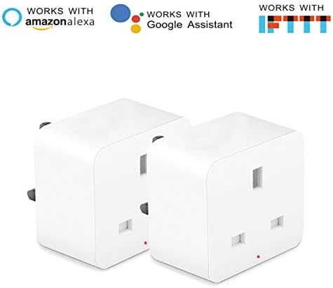WiFi Smart Plug, Mini Outlet Smart Socket Remote Control Home Device Compatible with Alexa, Google Home and IFTTT, Controlled with Timer Function by iOS/Android Device, No Hub Required（2 Pack)