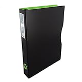 8.5 x 14 Legal Size Binder, 4-Ring, 1.5 inch D-Rings, Keepfiling, Black/Lime Green, Archival Safe