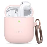 elago Silicone Case with Keychain Designed for Apple AirPods Case, Front LED Visible [ Lovely Pink ]