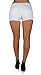 Basic Juniors Booty Shorts Premium Stretch French Terry Moleton with a Gentle Butt Lifting Stitching in White Size L