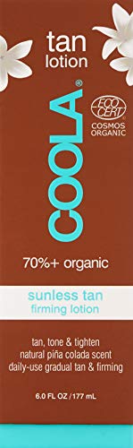 COOLA Organic Sunless Tan Body Lotion, Firming Gradual Tan Moisturizer, 6 Fl Oz
