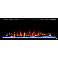 Touchstone 80036 - Sideline Elite Electric Fireplace - 50 Inch Wide - in Wall Recessed - 60 Color Combinations - 1500/750 Watt Heater (68-88°F Thermostat) - Black - Log, Crystals, and Driftwood