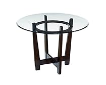 Ashley Furniture Signature Design - Charrell Dining Room Table - Glass Top - Round - Medium Brown