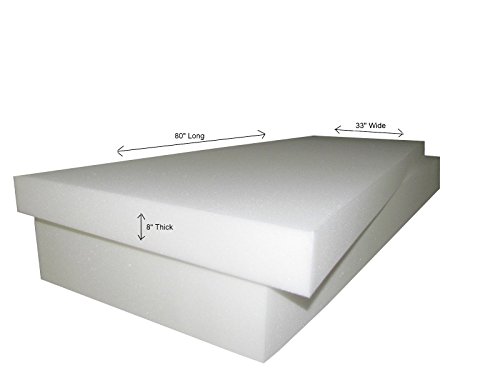 Foam Cushion 8"x33"x80" (1536)"MEDIUM FIRM" Sofa Seat Replacement Foam Cushion, Upholstery Foam Sheet, Foam Padding