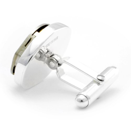 Tokens & Icons Mechanical Watch Movement Silver Settings Cufflinks (55WC)