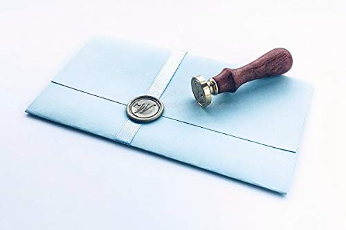 VOOSEYHOME Initial Handwritten Letter Alphabet W Wax Seal Stamp with Rosewood Handle - Ideal for Decorating Gift Packing, Envelopes, Parcels, Letters, Cards, Books, Invitations, Signature etc.