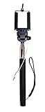 Selfie Stick for iPhone 6 6s Plus 5 5s 5c 4 | Android Samsung Galaxy S5 S6 Note LG G4 HTC One M9 Nexus OnePlus 2 | Plug and Play Stik for Easy Fast Photos | Black Handle