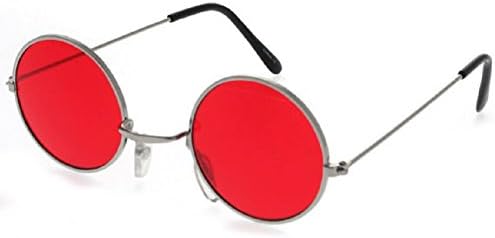 JOHN LENNON/OZZY OSBOURNE SUNGLASSES: Red Lens/Silver Frame