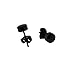 Black Stainless Steel Illusion Round Tunnel Plug Post Stud Earrings 5mm