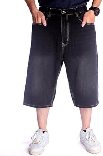 IDEALSANXUN Baggy Jean Shorts for Men Jorts Casual Loose Fit Long