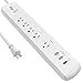 KMC 5-Outlet Wi-Fi Surge Protector power strip, Smart Plug with 6-Foot, Quick Charge 3.0 (Quick Charge 2.0), Remote Control, Save Energy, Smart Switch Timer, Compatible with Alexa/Google Home