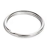 Prudance 100PCS Lead Free Nickel Plated Steel Round Split Ring Key Rings - Bulk Pack of 100-1" 25mm Diameter