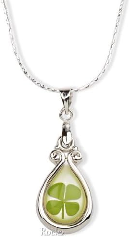 Pearl Clover's Genuine Four-leaf Clover Necklace - Rain Drop
