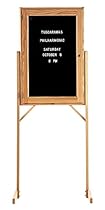 Standing Black Felt Enclosed Directory Board w Oak Wood Trim (36 in. x 48 in.)
