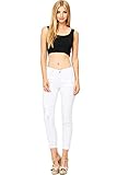Wax Denim Women's Juniors Ankle Jeans w Rough Ankle Hem