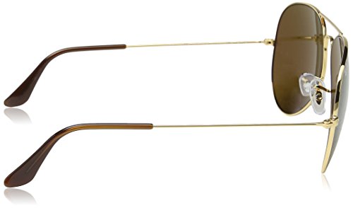 Ray-Ban AVIATOR LARGE METAL - GOLD Frame CRYSTAL BROWN POLARIZED Lenses 62mm Polarized