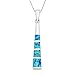 Beaux Bijoux Sterling Silver Created Opal Bar Pendant with 18