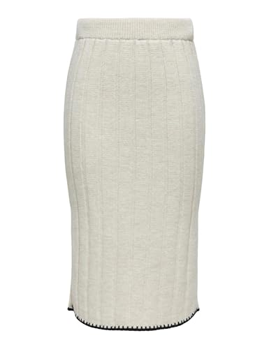 ONLY Onlchick Stitch Mv Jupe en Tricot, Pierre Ponce/détail : Noir, S Femme
