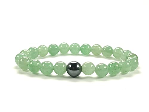 ZILALI Crystal Gemstone Beaded Bracelet, Natural 8mm Stone Bracelet for Women or Men Reiki Chakra Crystal Healing Bracelet for Gift Natural Green Aventurine