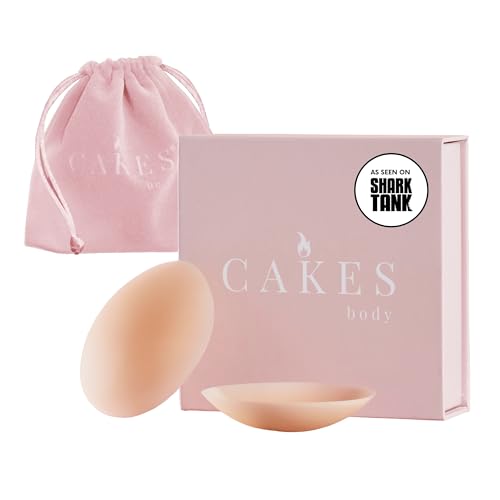 CAKES Body® grippy (Non-Adhesive) Circle Nipple Covers for Women - Silicone Nipple Covers with Travel Pouch