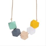 Moms Silicone Teething Nursing Breastfeeding Necklace chew chewable jewelry mom (B)