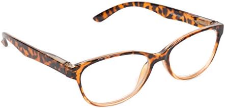 Inner Vision Women's Reading Glasses with Spring Hinges & Case (1.25x Magnification), Brown Tortoise, 1 Count