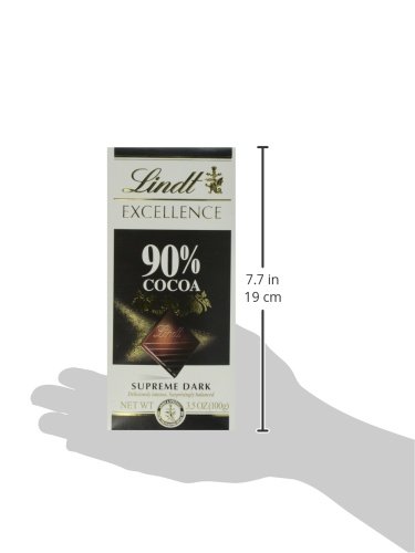 LINDT EXCELLENCE 90% COCOA DARK CHOCOLATE BAR, DARK CHOCOLATE CANDY, 3.5 OUNCE