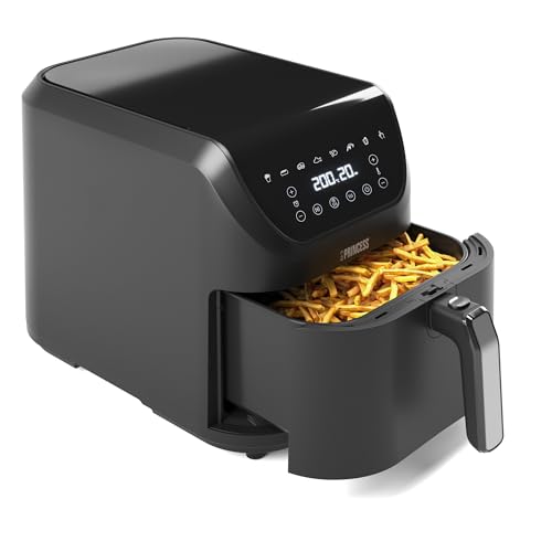 Princess SlimFry Heißluftfritteuse - Platzsparendes Design - BPA-frei - 8 L - 8 Programme - Einstellbare Temperatur & Timer - 2.000 W - 182256, Schwar