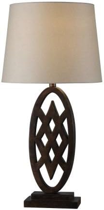 Kenroy 32726GFBR Signet - One Light Table Lamp, Golden Flecked Bronze Finish with Light Tan Tapered Shade