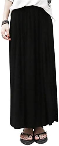 (Mueruse) Women’s Long Length, High Waist, Skirt, Pleated Body Cover, Simple, Elegant, Spring, Autumn, Winter