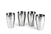 StainlessLUX 77334 4-Pc Brilliant Stainless Steel Drinking Glass/Tumbler/Pub Glass Set - Quality Drinkware for Your Enjoyment