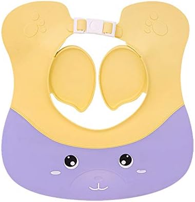 Zorte シャンプーハット シャワーキャップ ベビー 子供用 幼児 赤ちゃん 水遊び お風呂 洗髪 防水帽子 耳あて付き 目を保護 おもちゃ サイズ調整 バスグッズ フラワーデザイン 着脱便利