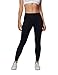 AJISAI Womens Workout Leggings Yoga Pants Running High Waist Tummy Control Color Black Size L