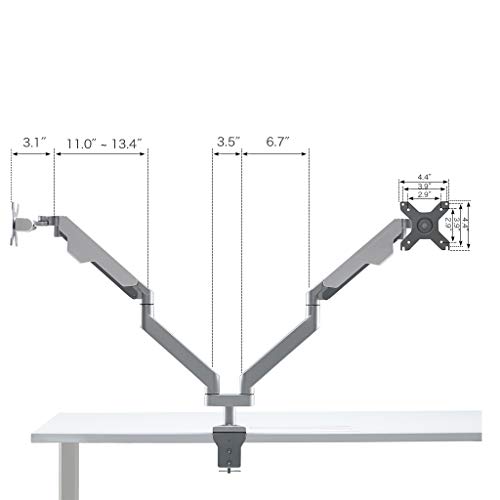 Sunon Dual Monitor Mount Stand,Full Motion Adjustable Aluminum Gas