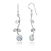 925 Sterling Silver White Mother of Pearl Shiva Eye Shell Flower Long Drop Dangle Earrings